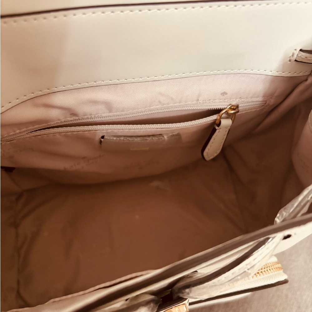 Kate Spade Gray Backpack with Structured Design and Gold Accents - Picture 3 of 3
